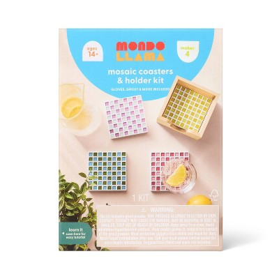 4ct Mosaic Tile Coasters Summer Craft Activity Kit - Mondo Llama™ | Target