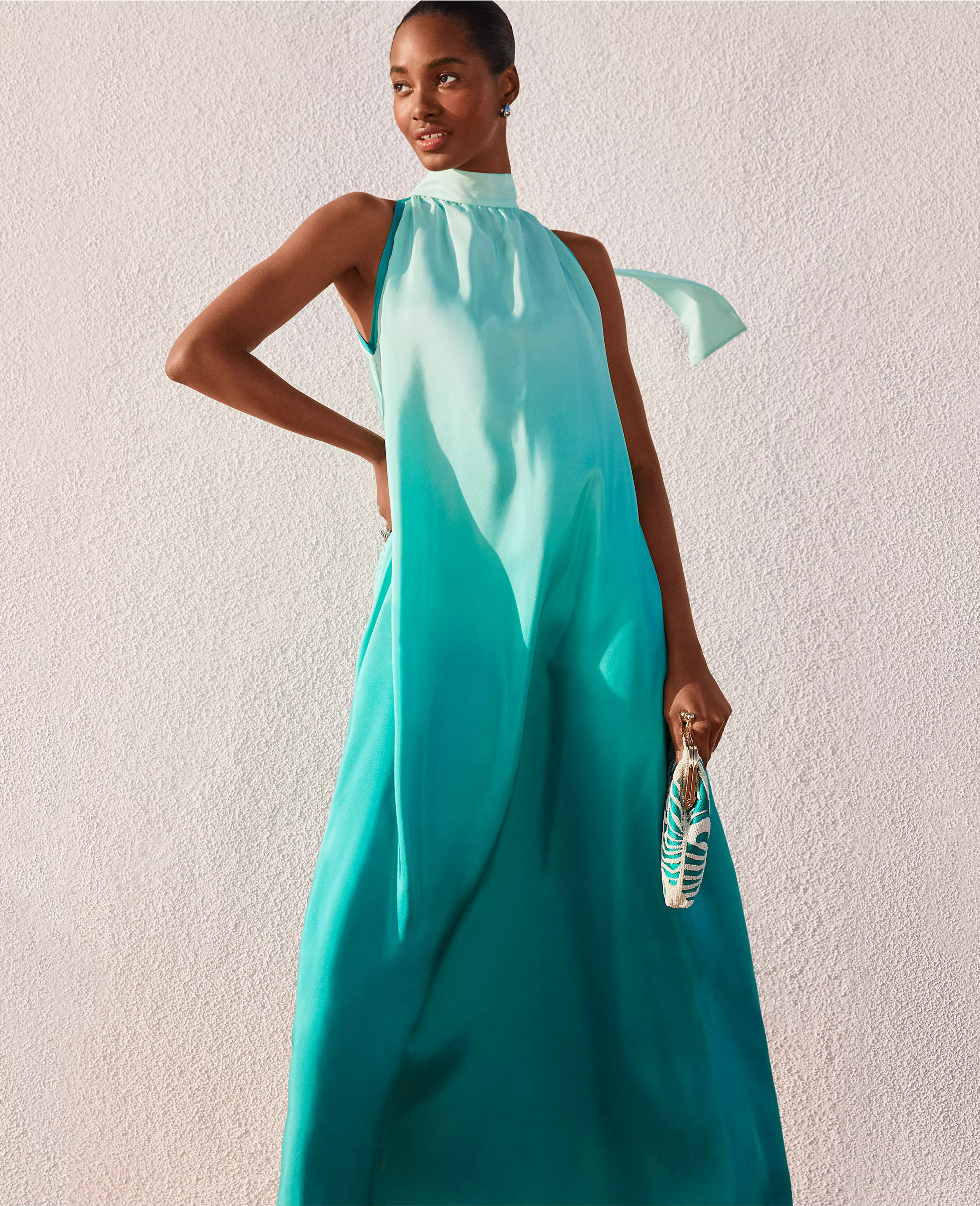 Studio Collection Silk Halter Maxi Dress | Ann Taylor (US)