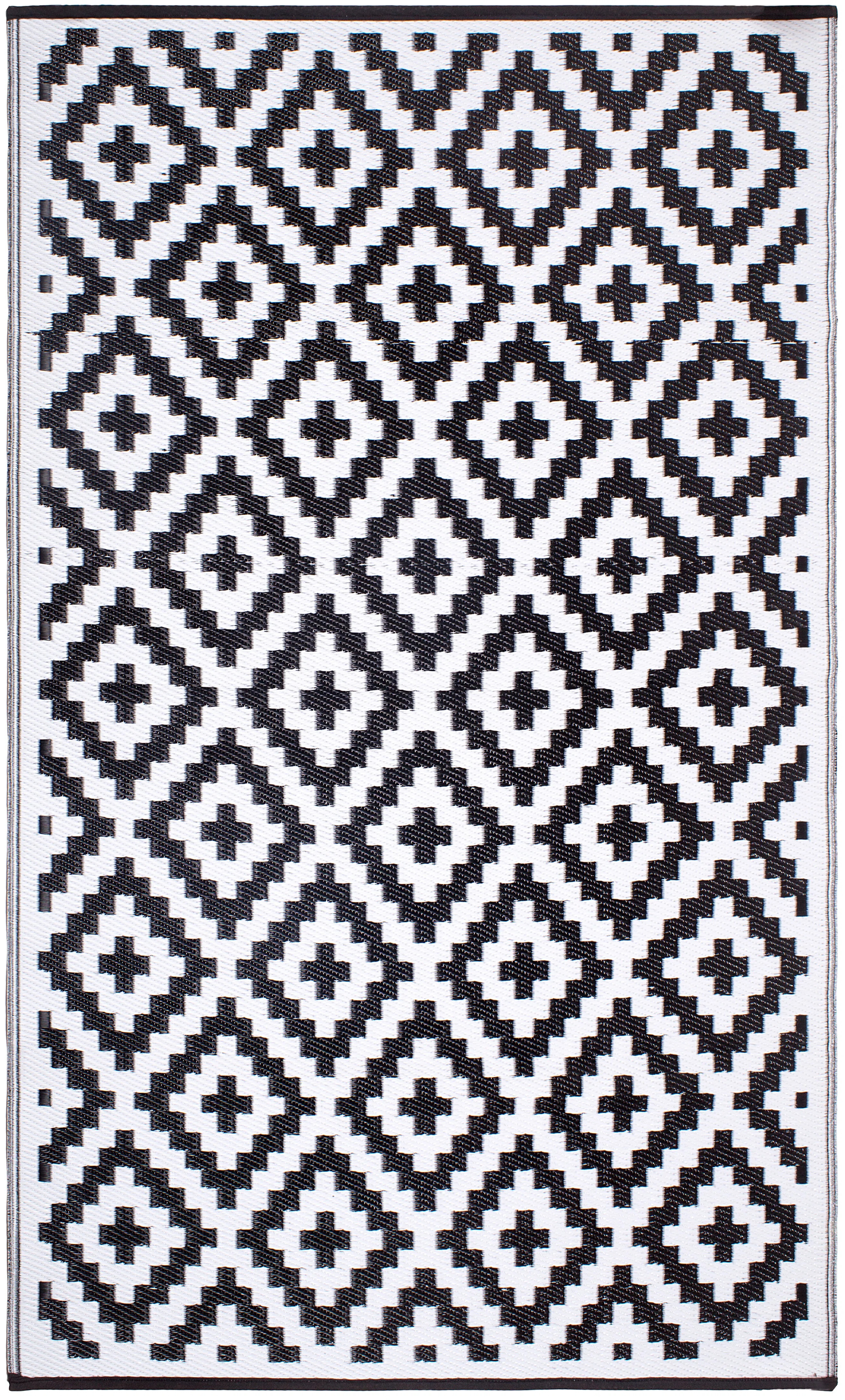 Union Rustic Outdoor Rug Recycled Plastic Straw Waterproof Patio - Kove Black & White | Wayfair | Wayfair North America