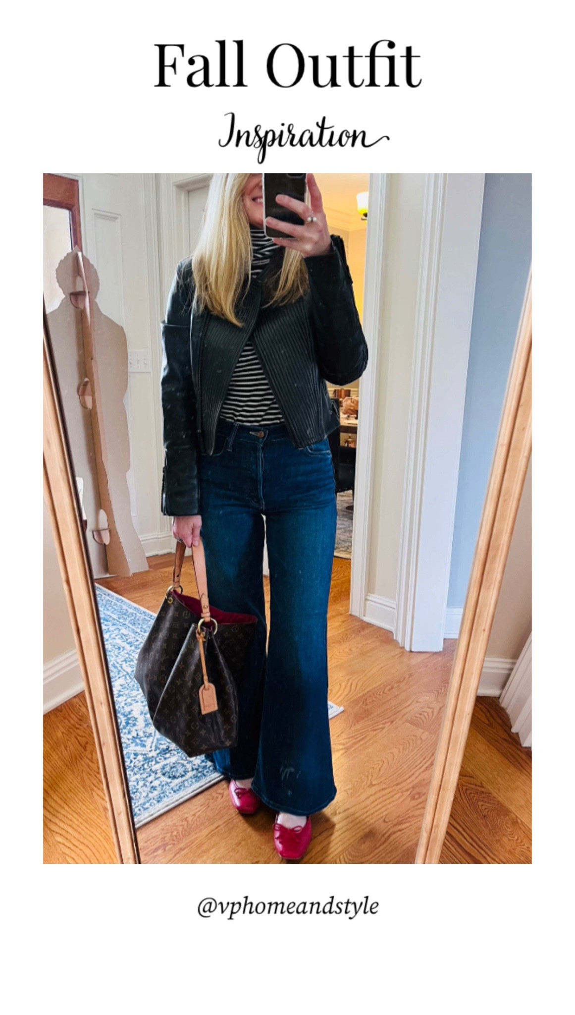 My outfit today! Striped turtleneck, cropped leather jacket, wide leg jeans and red ballet flats ❤️

Fall outfit, casual outfit, ballet flats, workwear, ootd, mother jeans, faux leather jacket, wide leg jeans

#LTKsalealert #LTKHoliday #LTKstyletip