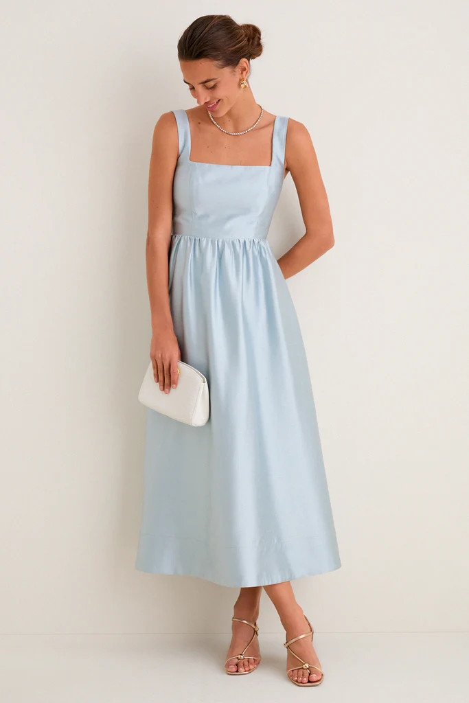 Pewter Blue Dupioni Esme Dress | Tuckernuck (US)