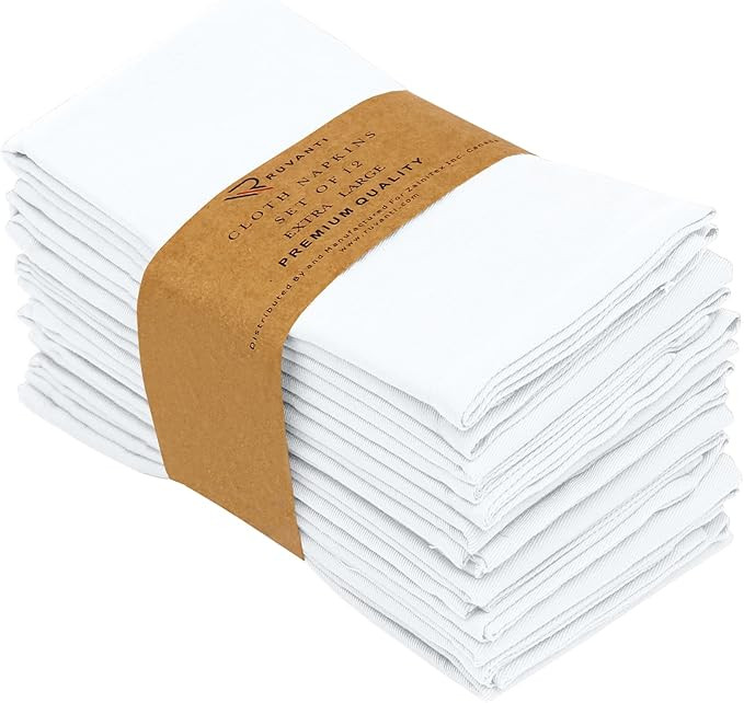 RUVANTI 12 Pack Cloth Napkins 18x18 Dinner Napkins, Soft, Comfortable, Reusable Napkins, Durable ... | Amazon (US)