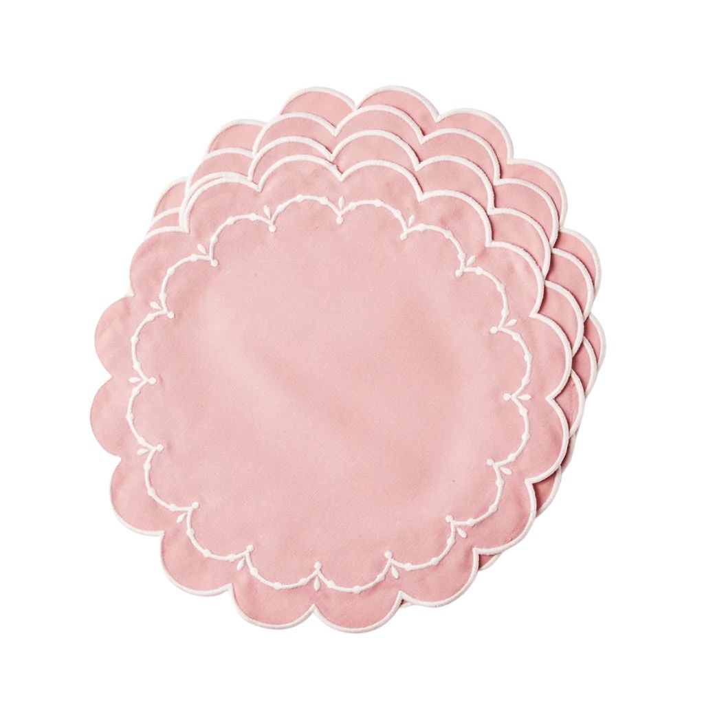 Poppy Pink Placemats, Set of 4 | Over The Moon