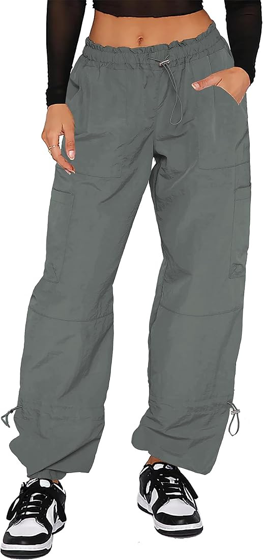 DISCIPBUSH Cargo Pants Women Baggy, Parachute Pants for Women Trendy, Y2K Pants, Streetwear Women... | Amazon (US)