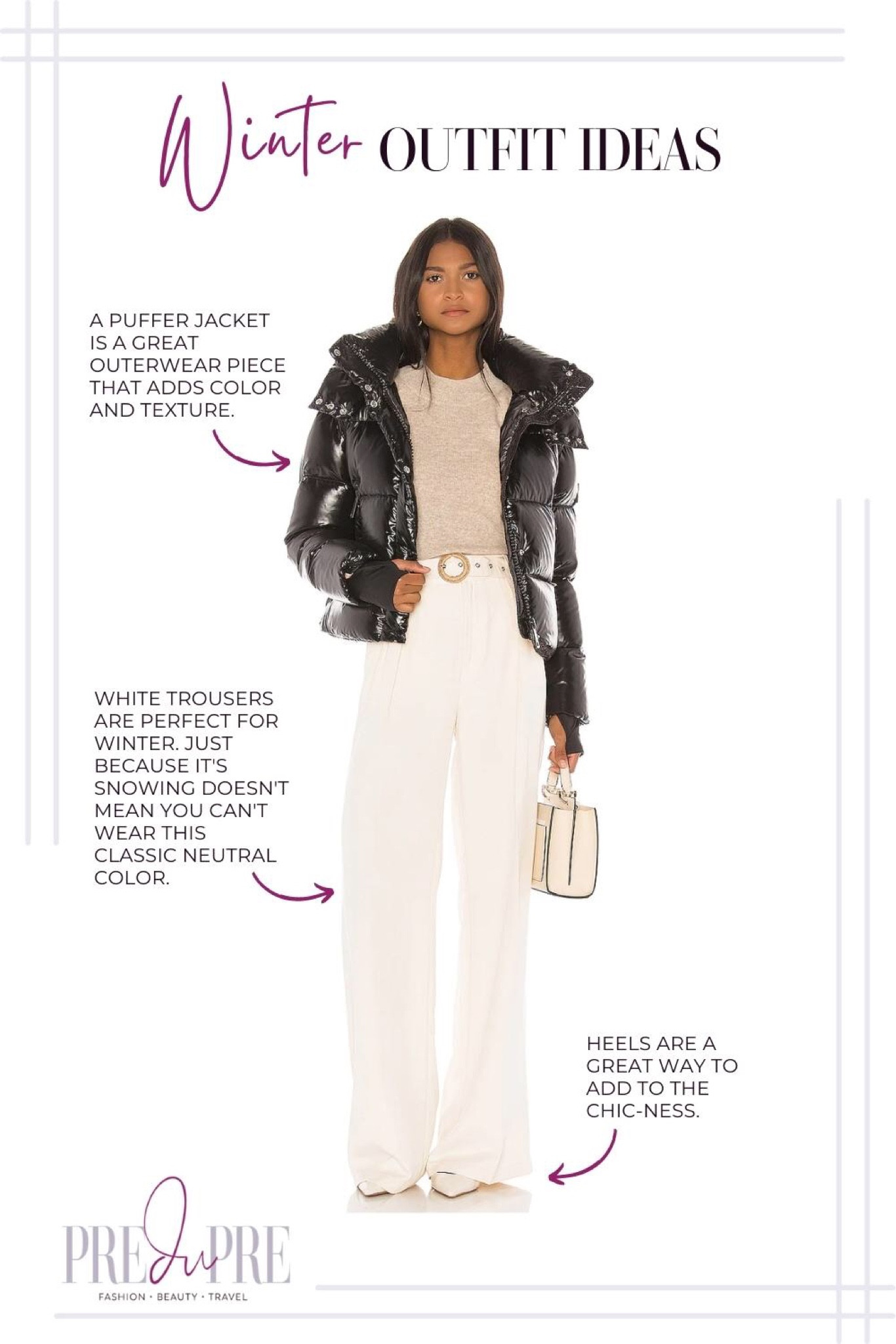 Dress up for the cold winter season with this fun and warm winter outfit idea. Check out more outfit ideas at www.predupre.com

Winter, winter ootd, winter outfit, winter look, ootd, outfit ideas, puffer jackets, shackets, coats, sweaters, pullovers, leather pants, boots

#LTKHoliday #LTKSeasonal #LTKstyletip