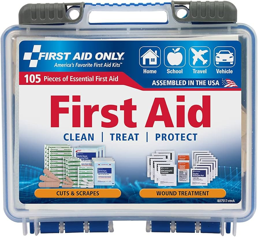 First Aid Only On-The-Go Emergency First Aid Kit for Home, Work, and Travel, 105 Pieces | Amazon (US)