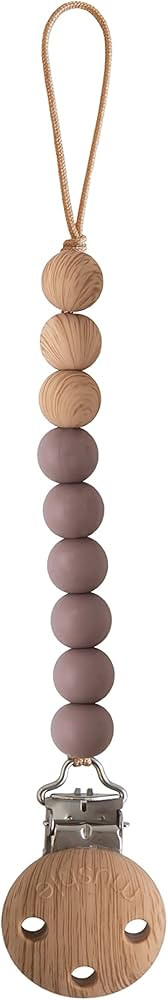 mushie 100% Silicone Baby Pacifier Clip BPA Free | Eva (Ash) | Amazon (US)