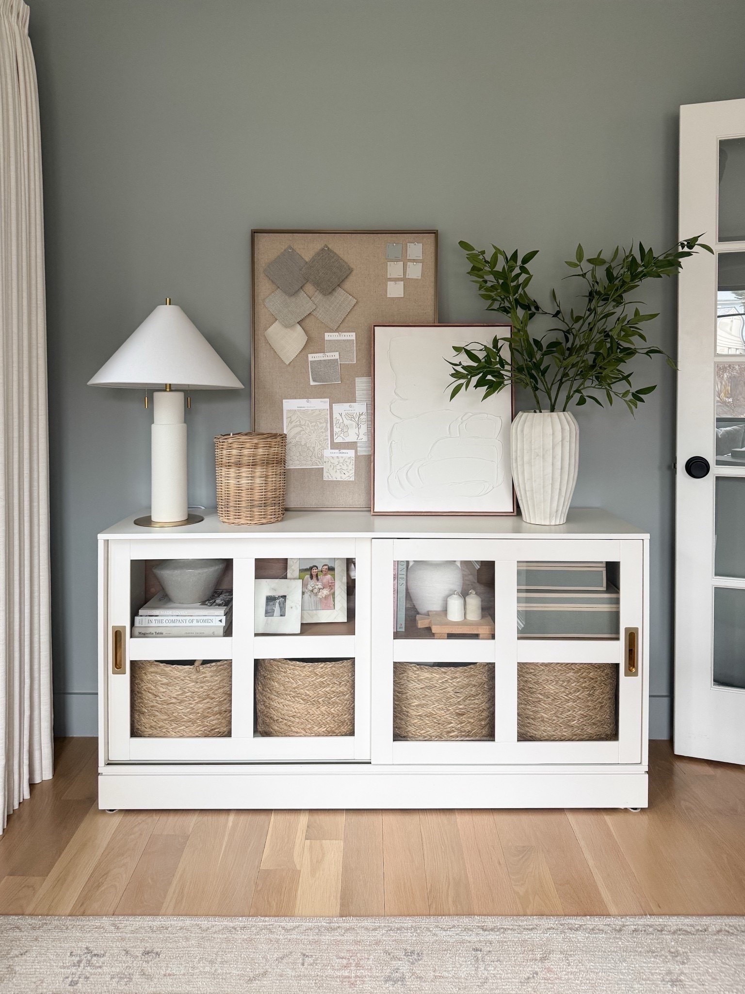 My white and brass sliding media cabinet has been discontinued but I found one very similar that I love! I am using this for office storage. 

#LTKHome