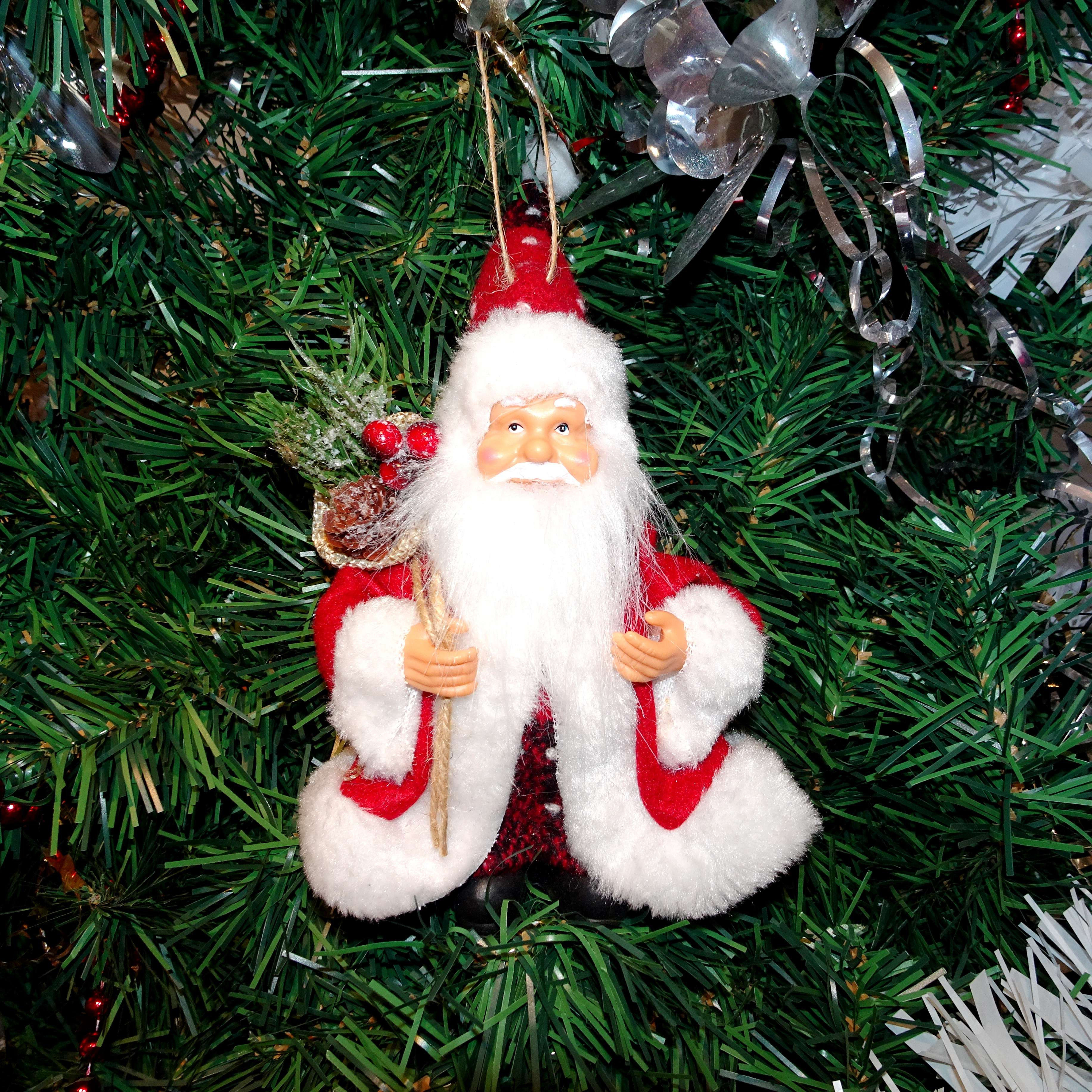 Red and White Santa Christmas Ornament, Heritage Holiday Theme, 5", by Holiday Time | Walmart (US)