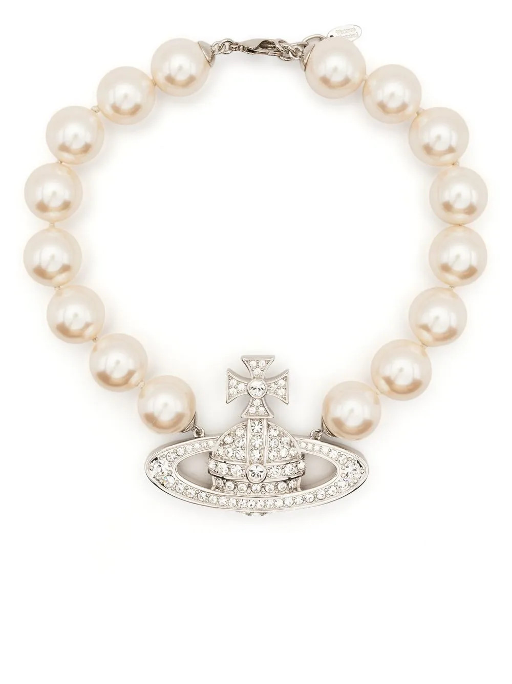 Vivienne Westwood logo-plaque Pearl Necklace - Farfetch | Farfetch Global