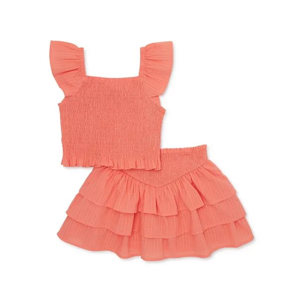 Wonder Nation Baby and Toddler Girls Skirt Set, Sizes 12M-5T - Walmart.com | Walmart (US)