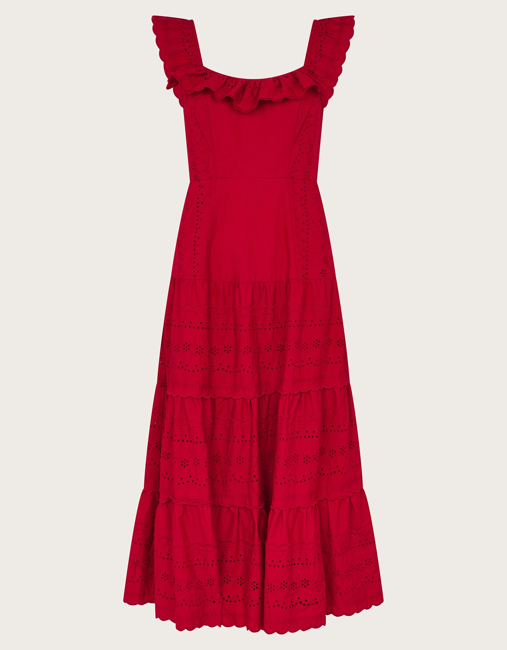 Lucy Broderie Dress Red | Monsoon (UK)