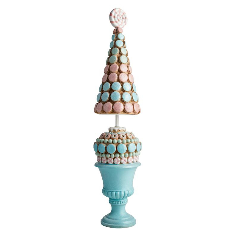 Mrs. Claus' Bakery Pastel Macaron Christmas Tree Topiary, 42" | At Home