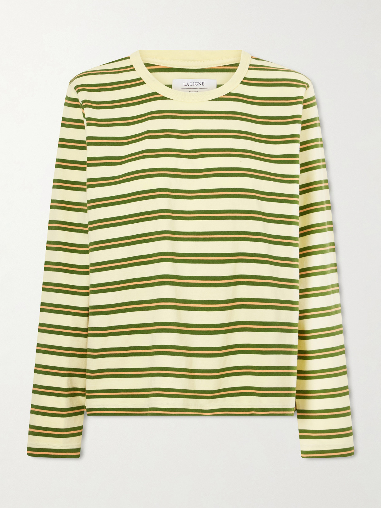 La Ligne - Boyfriend Striped Cotton-jersey T-shirt - Yellow | NET-A-PORTER (US)
