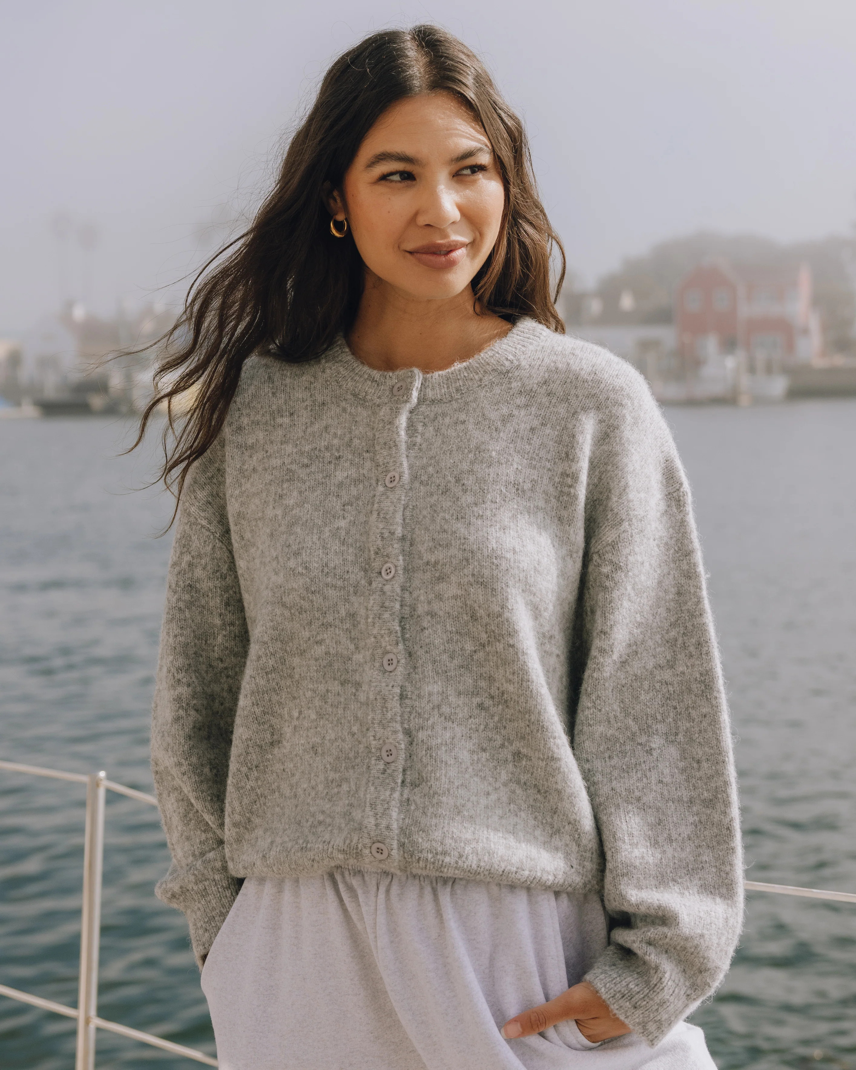 Button Up Sweater - Heather Grey | Daily Drills