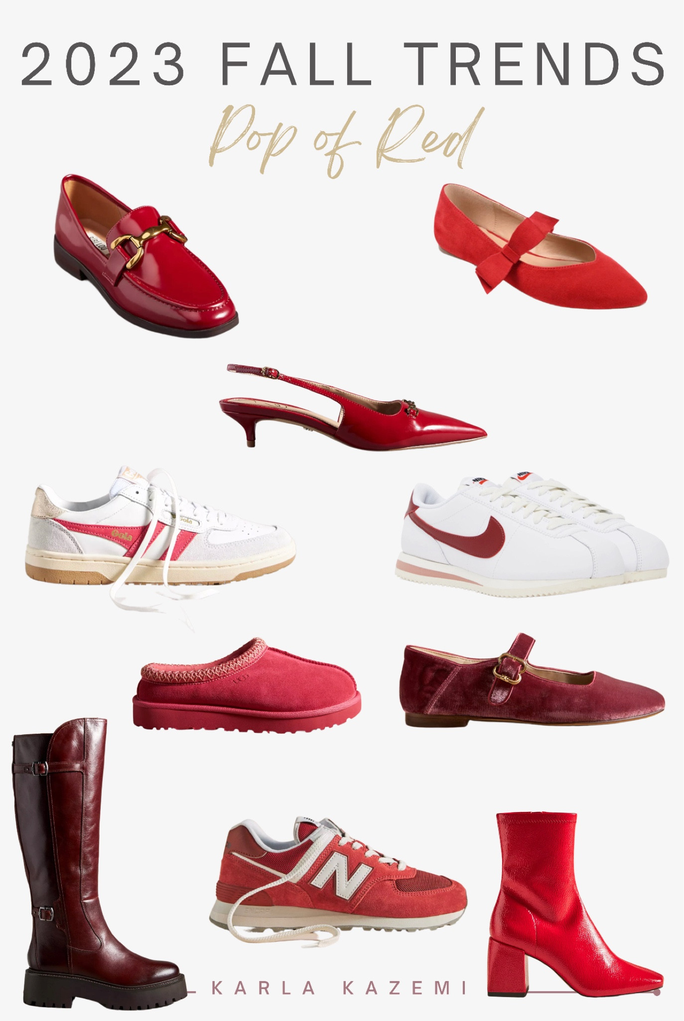 Red is all the rage this season, and I am here for it😍 

I love the look of a simple pop of red, the cherry on top if you will🍒, and these shoes do just that. 

Even if you’re looking for a muted way of incorporating this trend into your wardrobe, some of these options do just that❤️








Fall shoes, fall boots, fall sneakers, red accessories, red shoes, red boots, red sneakers, classic shoes, classic style, chic style, closet basics, shoe basics, capsule wardrobe, fall wardrobe, fall outfit ideas, Karla Kazemi.

#LTKSeasonal #LTKshoecrush #LTKstyletip