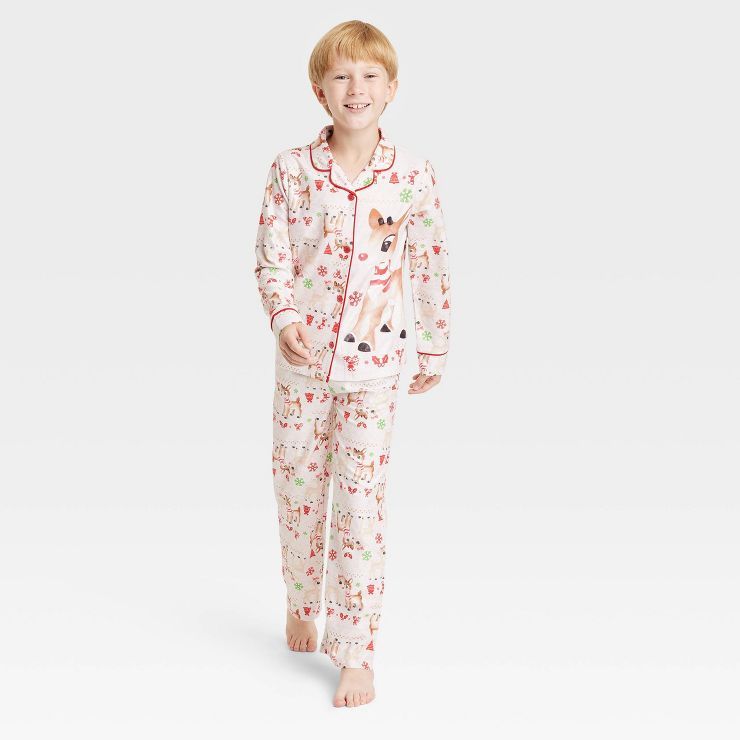 Kids' Rudolph the Red-Nosed Reindeer Pajama Set - Red | Target