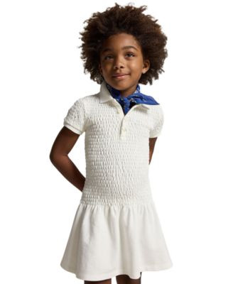 Girls' 2-6X Smocked Stretch Mesh Polo Collar Dress | Macy's
