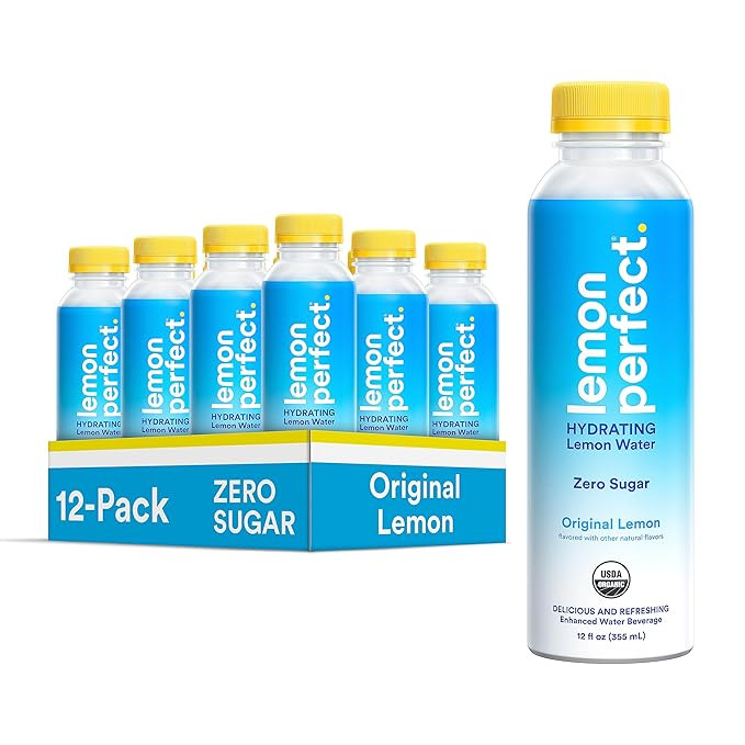 Lemon Perfect, Hydrating Organic Lemon Water, Zero Sugar, Flavored Water, Squeezed from Real Frui... | Amazon (US)