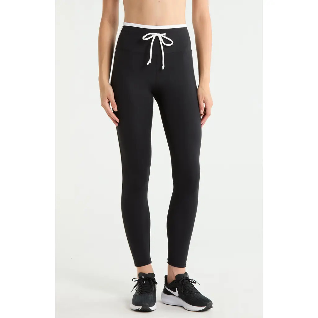 Year of Ours Sport Sprint Performance Leggings in Black/white at Nordstrom, Size X-Large | Nordstrom