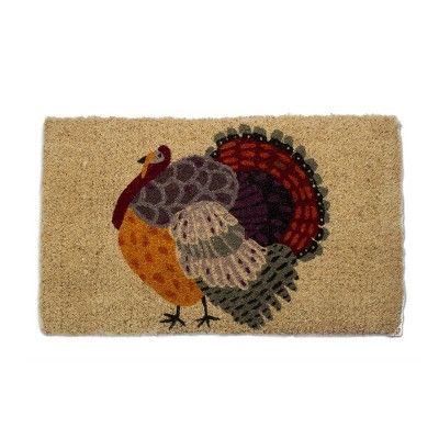 TAG 1'6" x 2'6" Harvest Autumn Fall Thanksgiving Turkey Coir Doormat Indoor Outdoor Welcome Mat | Target