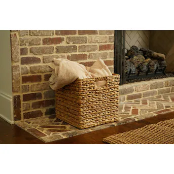 allen + roth Large Natural Water hyacinth Decorative Basket | Lowe's