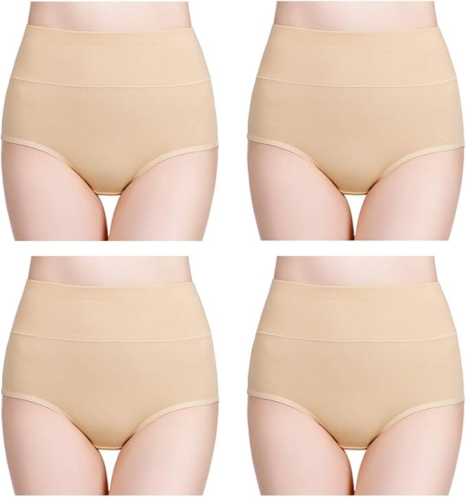 wirarpa Women's High Waisted Cotton Underwear Ladies Soft Full Briefs Panties Multipack | Amazon (US)