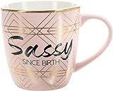 Pavilion Gift Company Sassy Since Birth-Pink & Gold 17oz Birthday Coffee Cup Mug, Pink | Amazon (US)