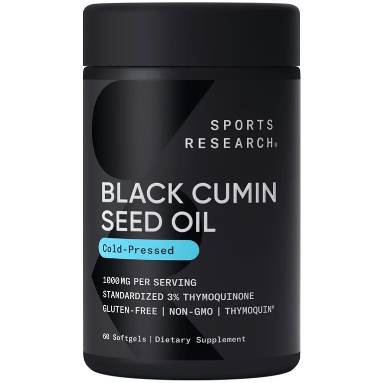 Sports Research Black Cumin Seed Cumin Oil Softgels - 100mg 60ct. | Walmart (US)
