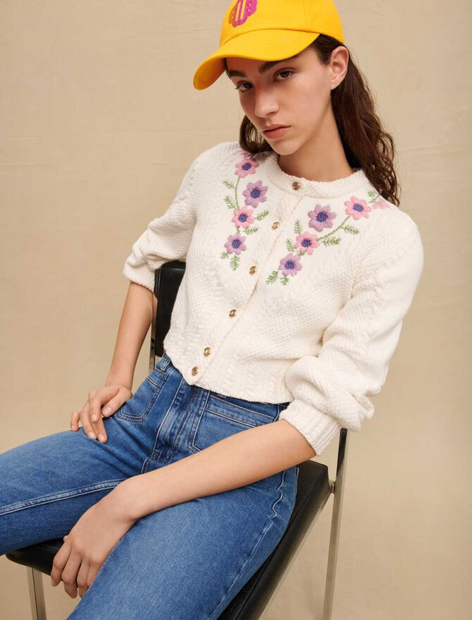 Floral embroidered cropped cardigan | Maje EU