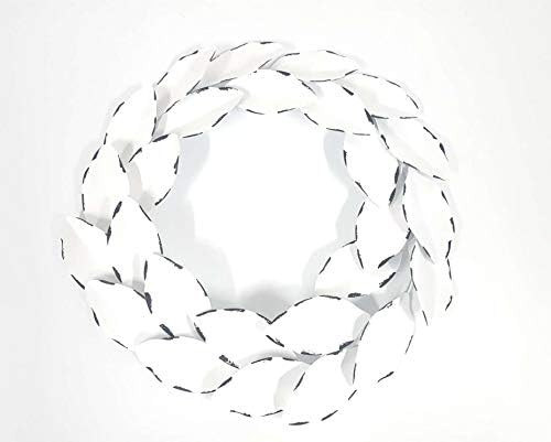 Everydecor Lightly Distressed White Metal Leaf Wreath | Amazon (US)