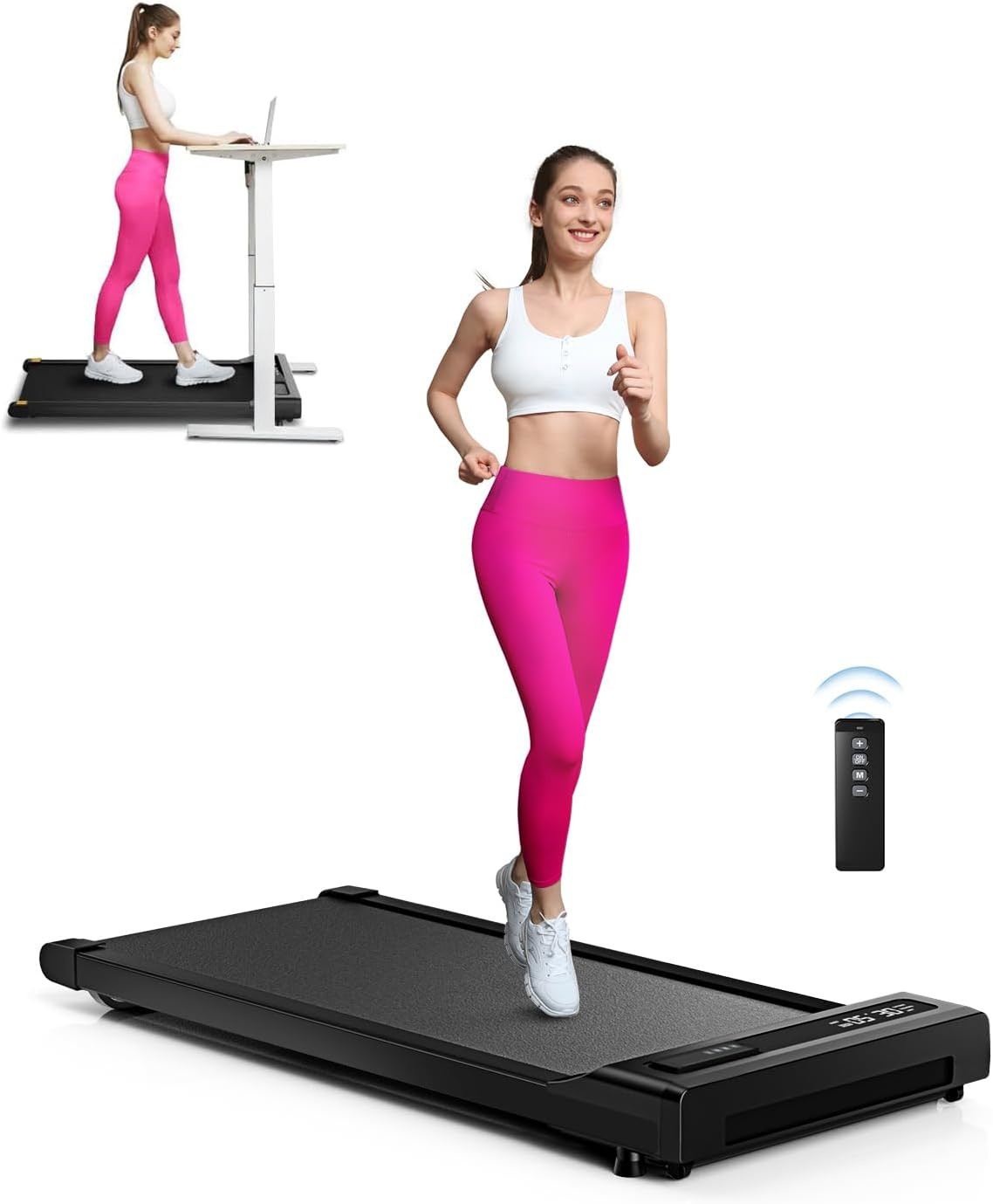 Walking Pad Treadmill,Under Desk Treadmill for Office Home,2 in 1 Desk Treadmill Space Saving,Rem... | Amazon (US)