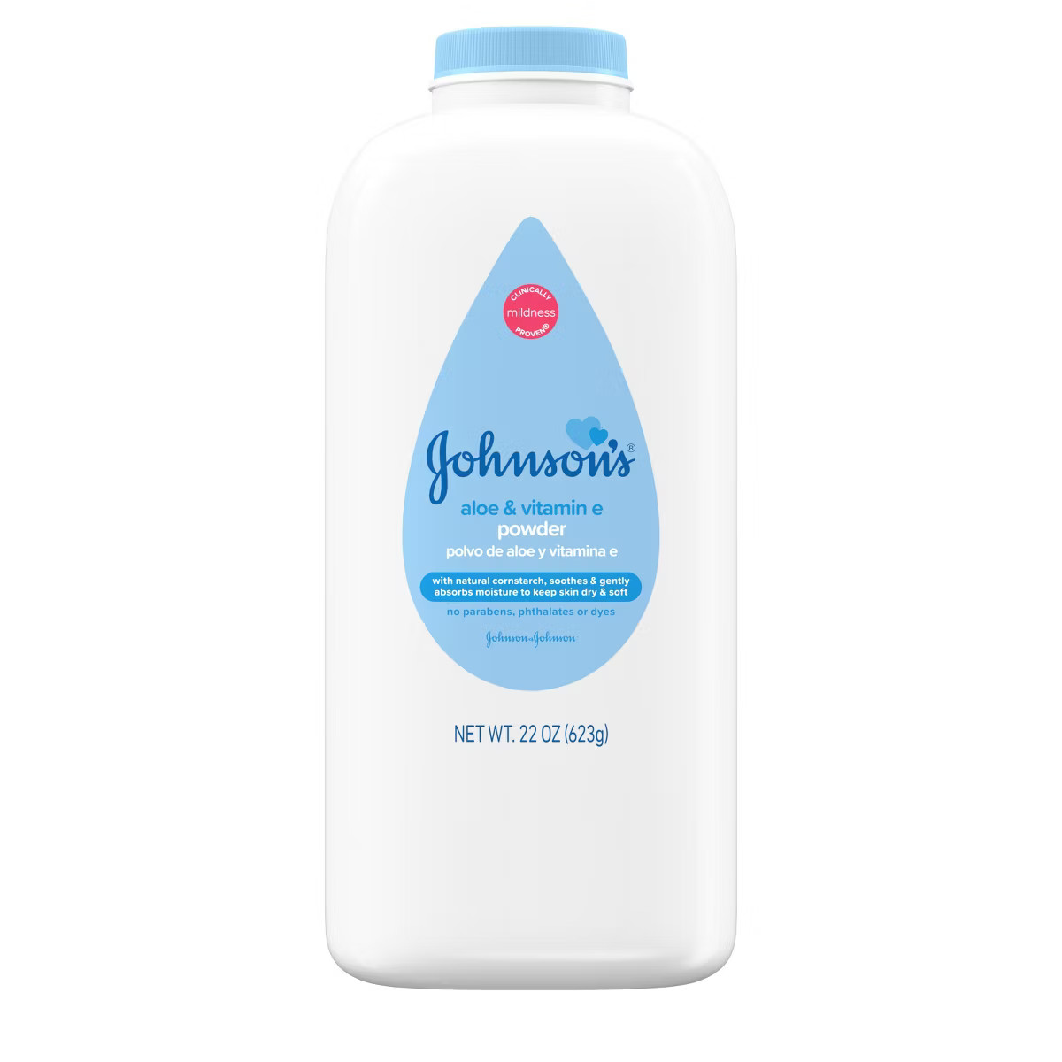 Johnson's Naturally Derived Cornstarch Baby Powder, Aloe & Vitamin E for Delicate Skin - 22oz | Target