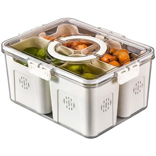 RTHIEAI Refrigerator Organizer With Lids (4 Compartments), Fridge Storage, Fridge Organizers And Storage Clear, Fridge Organization, Storage Containers, Stackable With Lid Fridge Organizers | Amazon (US)