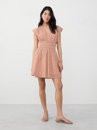 Voile Shirred-Waist Mini Dress | Banana Republic Factory