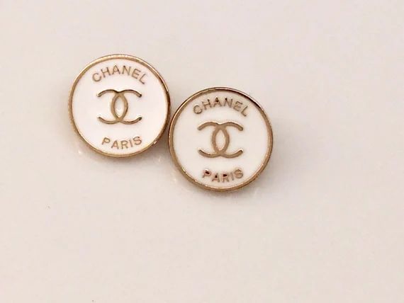 Vintage designer button earrings | Etsy (US)