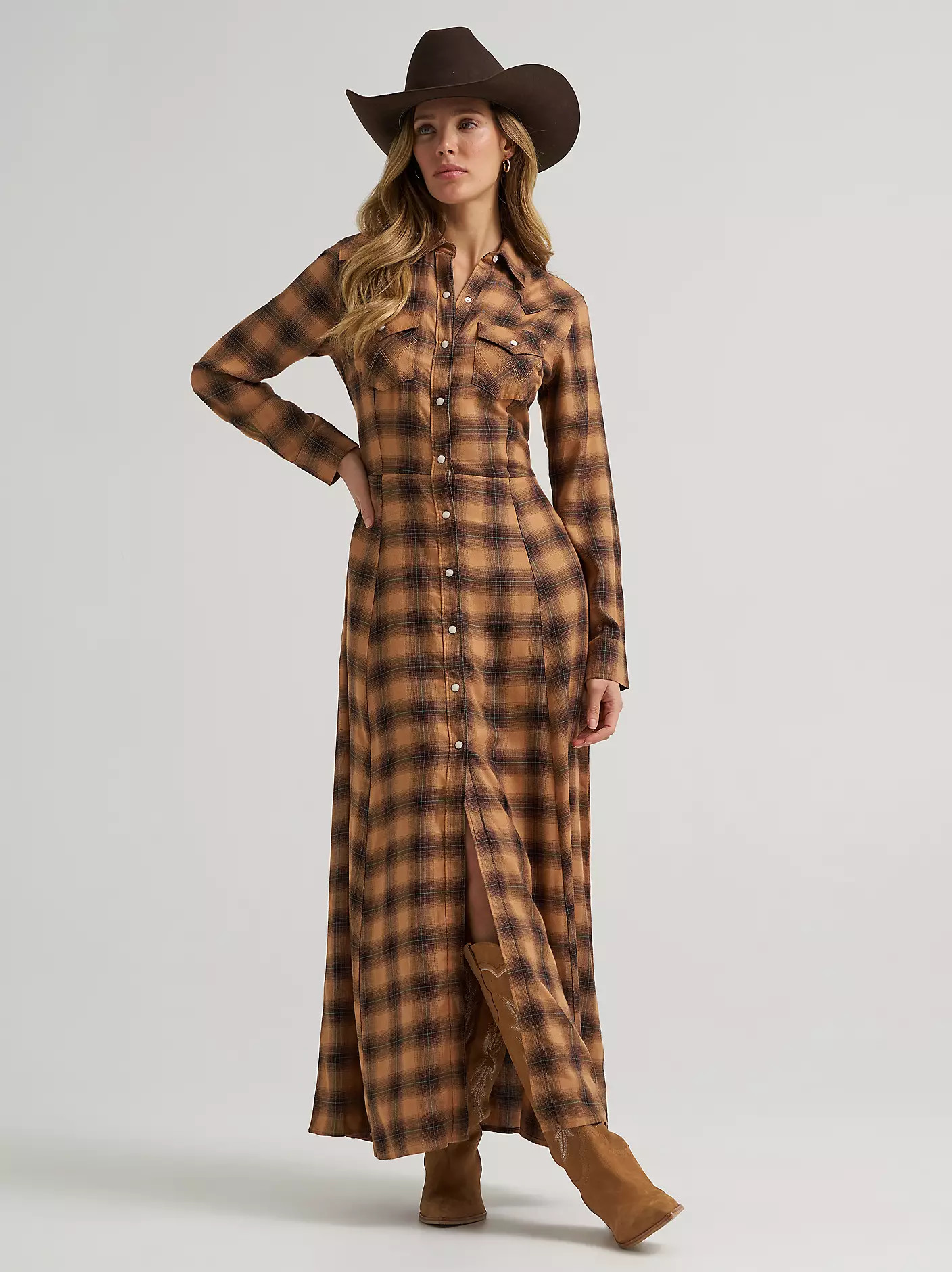 Women's Western Flannel Maxi Shirt Dress | Wrangler