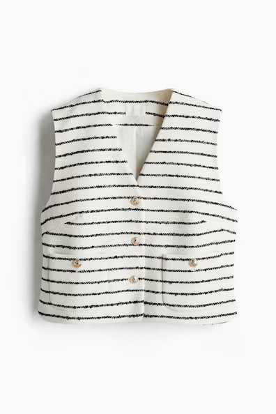 H & M - Bouclé Vest - White | H&M (US + CA)