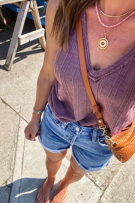 I love the details on this tank. 
XS
Shorts tts for a relaxed fit. 
S
Necklaces - use code: twopeas20 @sequinjewelry 
Use code: twopeasinablog @mirandafrye 

#LTKSeasonal #LTKover40 #LTKfindsunder50