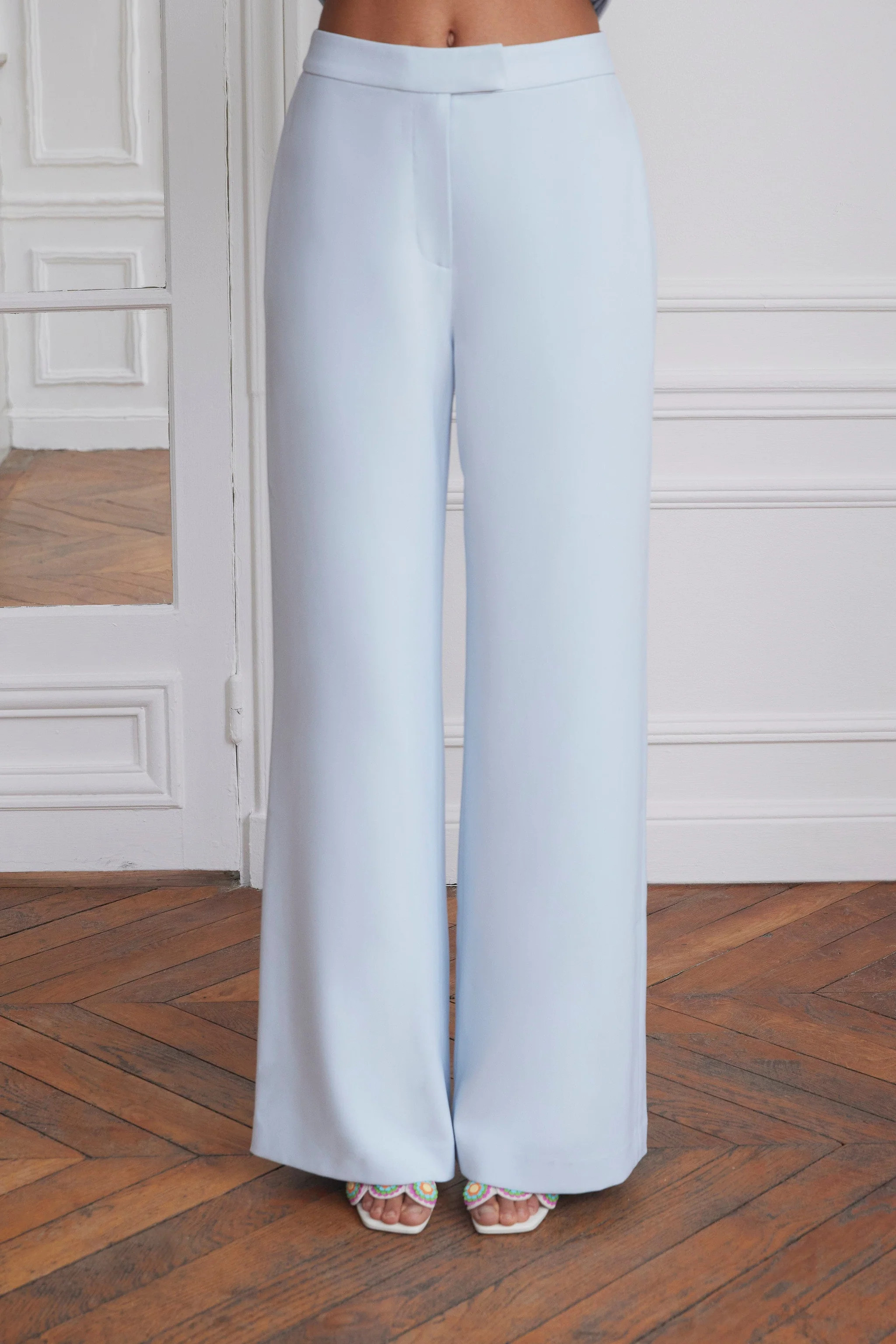 ELODIE Wide Leg Trousers In Powder Blue | Lavish Alice Retail Ltd