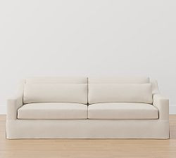 York Slope Arm Deep Seat Slipcovered Sofa (60"-108") | Pottery Barn (US)