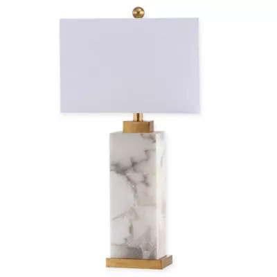JONATHAN Y Elizabeth 27.5" Alabaster LED Table Lamp in White/Gold Leaf | Bed Bath & Beyond
