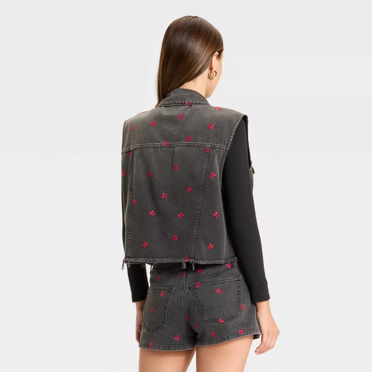 Women's Denim Oversized Trucker Vest - Wild Fable™ Black Wash XL | Target