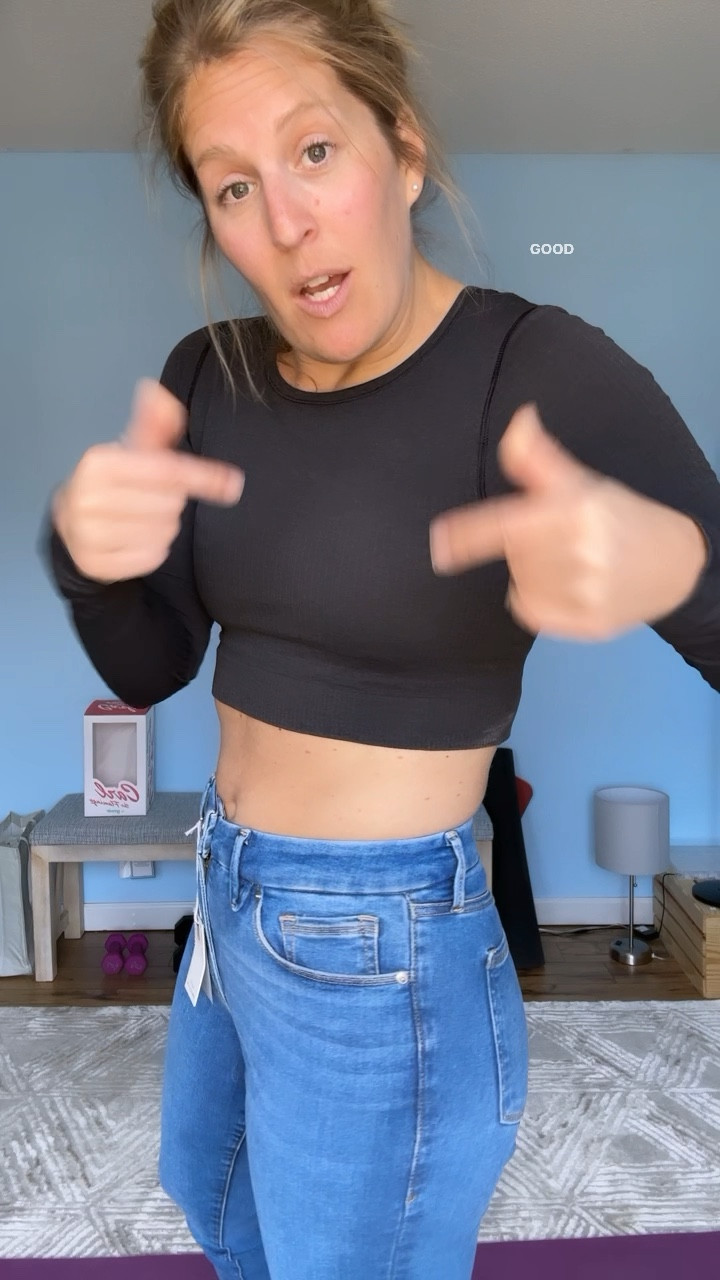 Do not, I repeat, do NOT sleep on Good American jeans. My weight has fluctuated a bit recently, so a single pair of jeans that could morph with me seemed to good to be true. 

Welp, they’re true. I’m 5’9” and a 10/12 wearing the size 6-12 Always Fits Good Legs Jean, and they’re everything I dreamed of and more. Plus, the dreaded gap does not exist! Small waisted girlies IYKYK

#LTKstyletip #LTKcurves