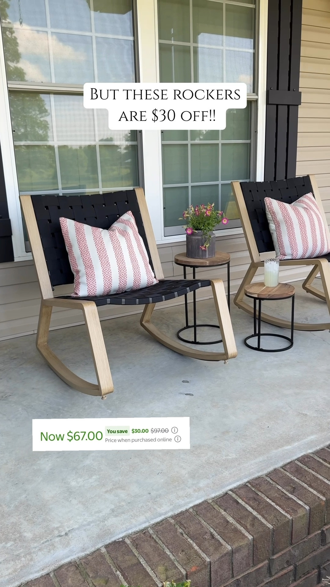 This deal is too good not to share again! $30 off these Better Homes & Gardens rockers from Walmart! I love the sleek look and they’re actually metal but have a wood look. 

#LTKSeasonal #LTKHome #LTKSaleAlert