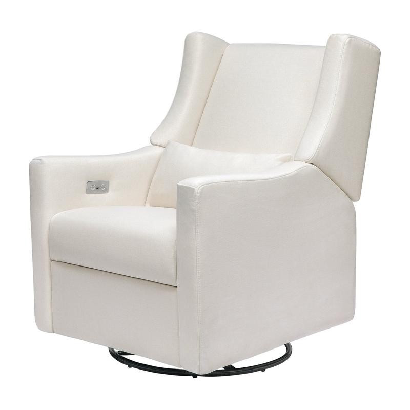 Kiwi Electronic Recliner and Swivel Glider in Eco-Performance Fabric with USB port - Cream | Project Nursery