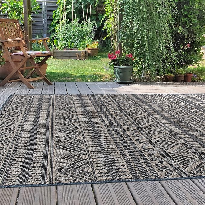 Rugshop Geometric Bohemian Indoor Outdoor Rug – Bohemian Area Rug/Outdoor Rug, Easy Cleaning De... | Amazon (US)