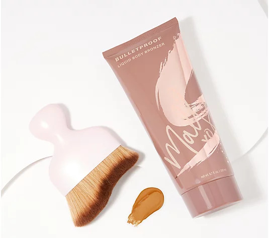 Mally Bulletproof Liquid Body Bronzer with Brush - QVC.com | QVC