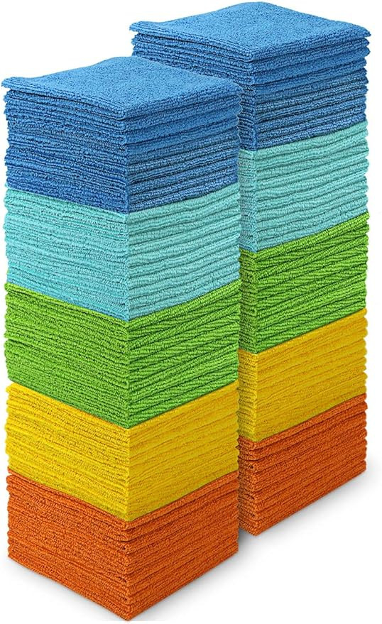 AIDEA Microfiber Cleaning Cloths-100PK, Softer and More Absorbent, Lint-Free, Wash Cloth for Home... | Amazon (US)