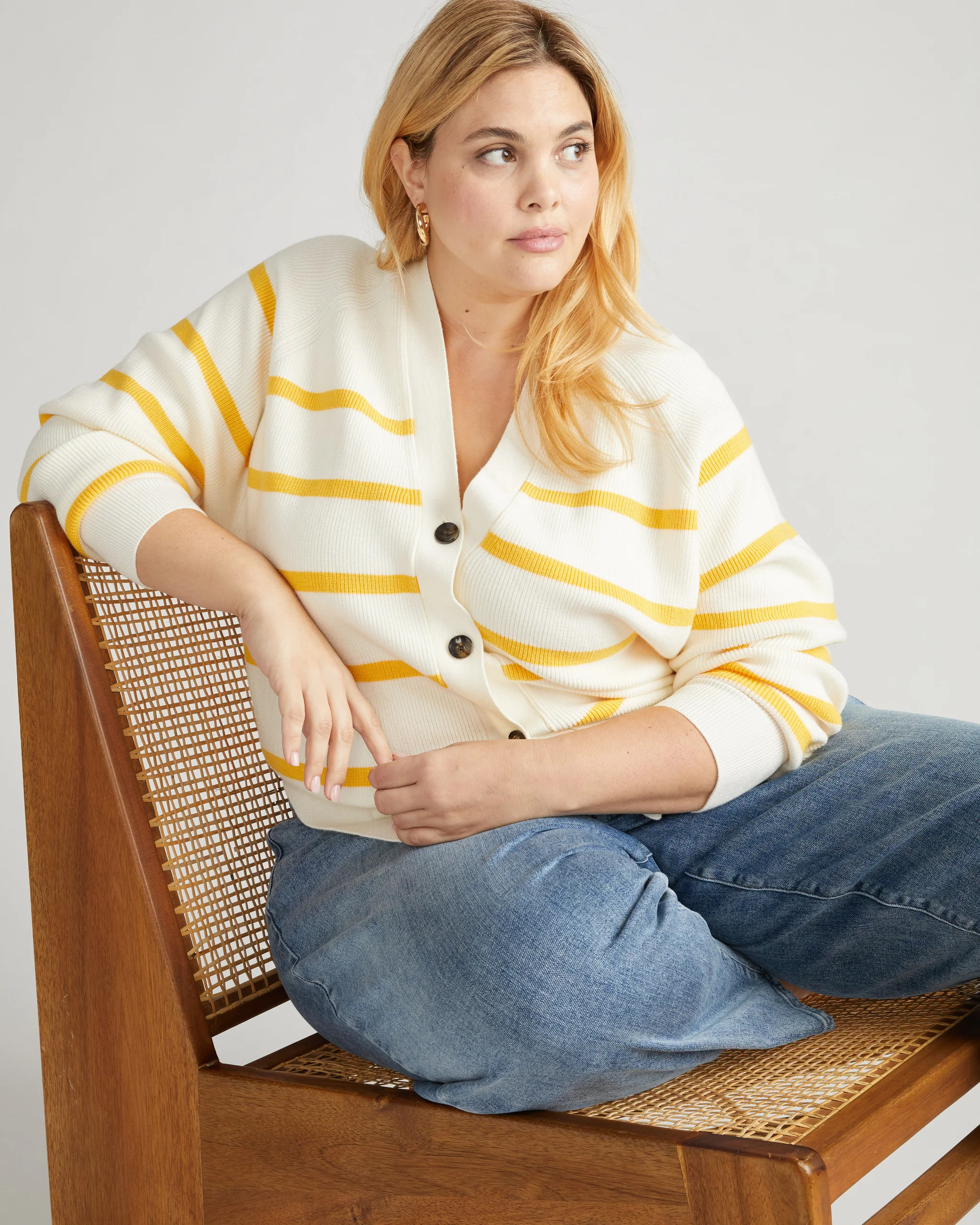 Better-Than-Wool CardiganCream/Sunshine Stripe$1384 interest-free payments of $35 with Affirm | Universal Standard